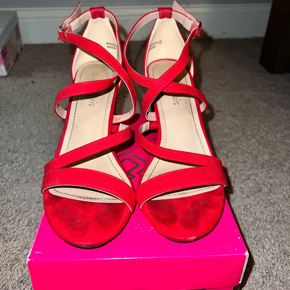Red Strapy Heels